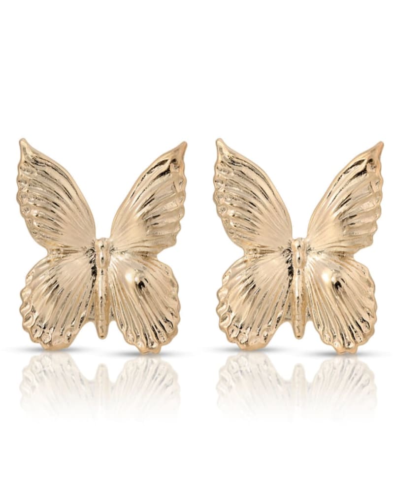 Front of a size one-size-fits-all Bentley Earrings Gold in Gold by Eklexic. | dia_product_style_image_id:285290